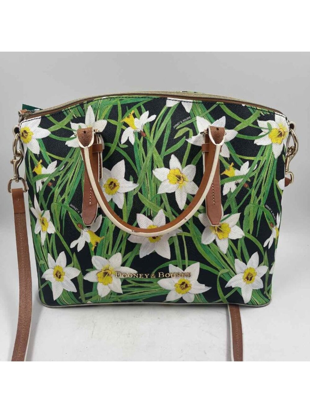 Dooney & Bourke DAFFODIL Domed Satchel Women's Green Luxe Floral Purse